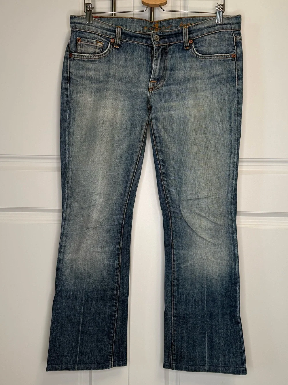 7 For All Mankind Bootcut Jeans Light Wash Stretch Denim Y2K